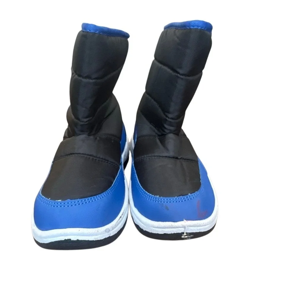 Beverly Hills Polo Club Black Blue Snow Ski Boots Toddler 11 Fleece Line Slip On